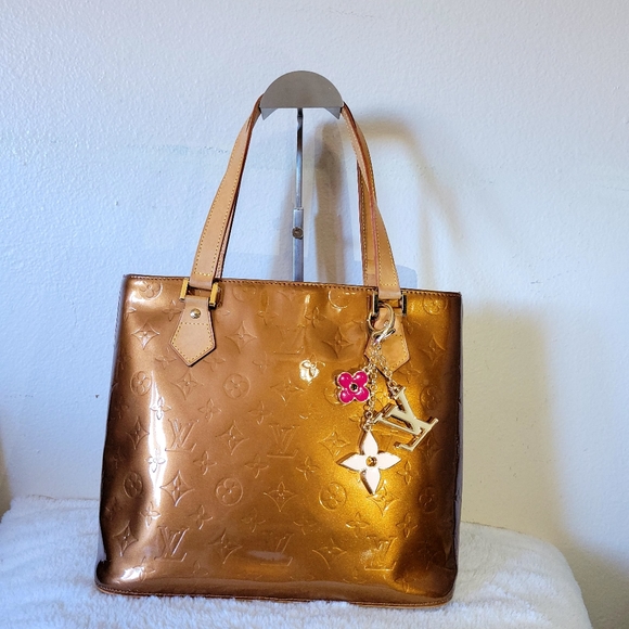 Louis Vuitton Bronze Leather Monogram Vernis Houston Tote Bag - Picture 2 of 15